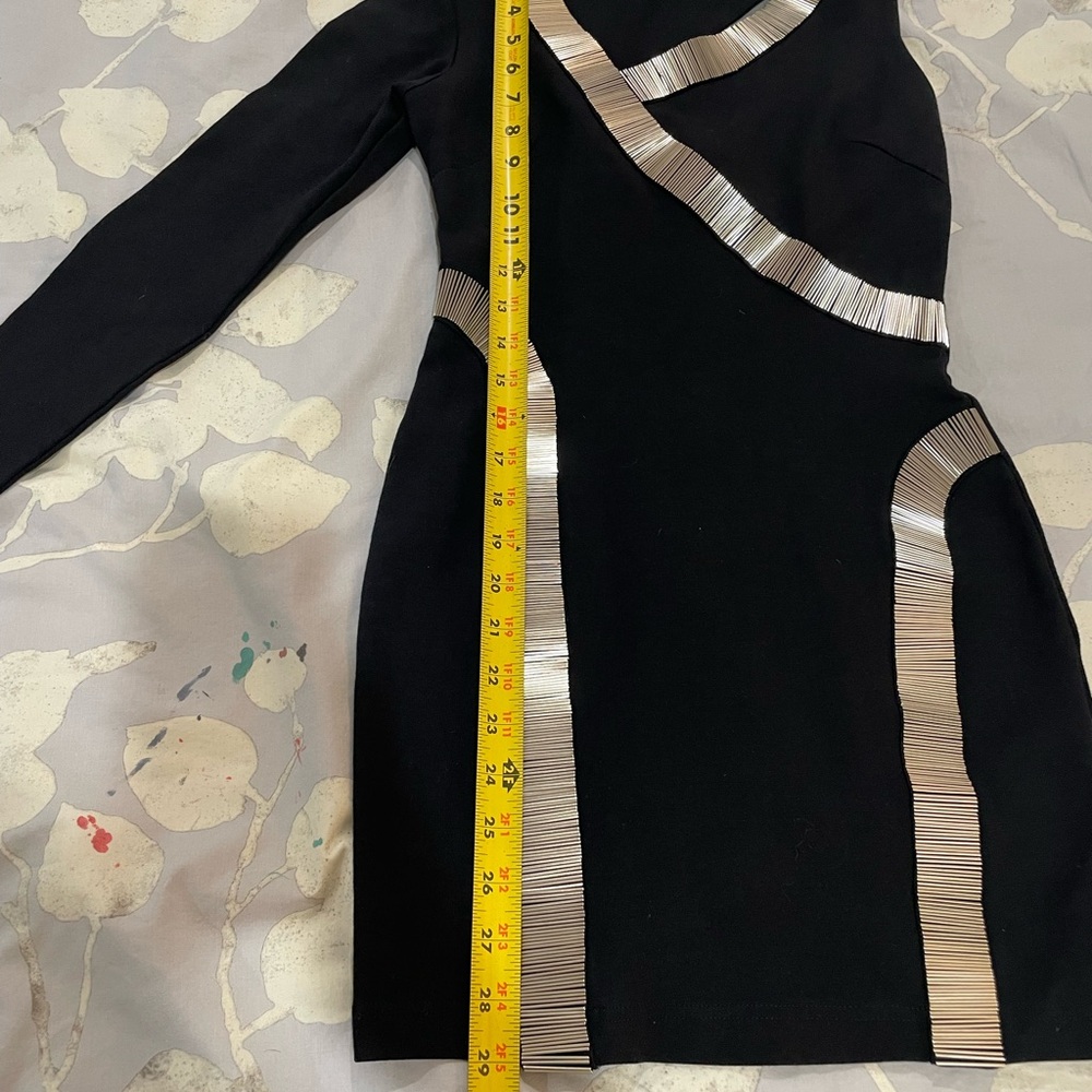 Chic Asymmetrical Black Dress with Silver Accents by Functional - Picture 3 of 6